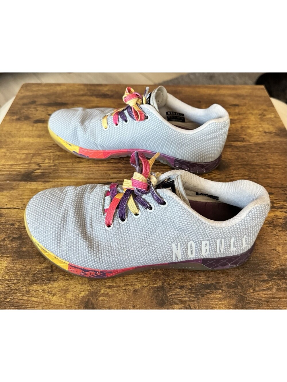 NoBull Low Gray Arctic Yellow Gradient Trainer Shoes SuperFabric - Women's 7.5